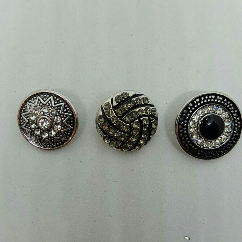 Set of three snap charms for snap bracelet